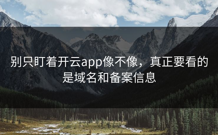 别只盯着开云app像不像，真正要看的是域名和备案信息