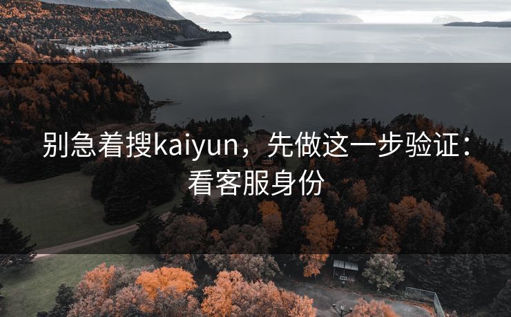 别急着搜kaiyun,先做这一步验证:看客服身份 别急着搜kaiyun,先做这一步验证:看客服身份